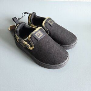 New Quicksilver Kid’s Slip On Shoes Boy Toddler Size 12 Black Camo